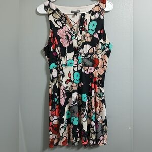 Express Multicolor Floral Mini Dress